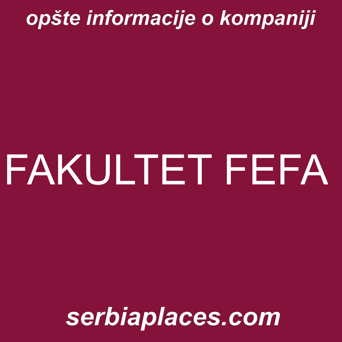 FAKULTET FEFA
