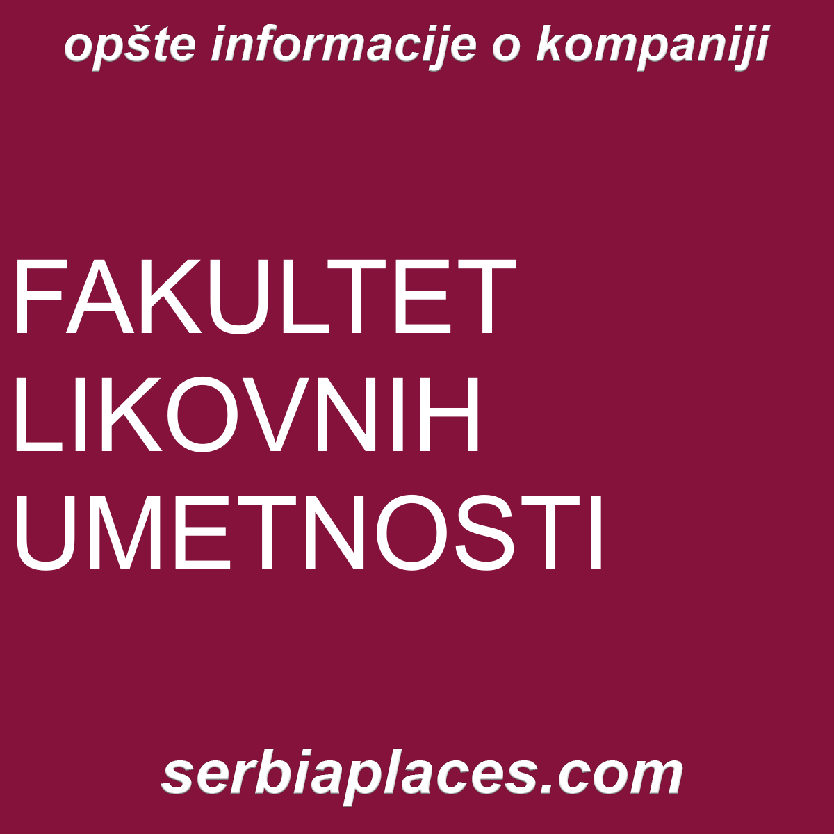 FAKULTET LIKOVNIH UMETNOSTI