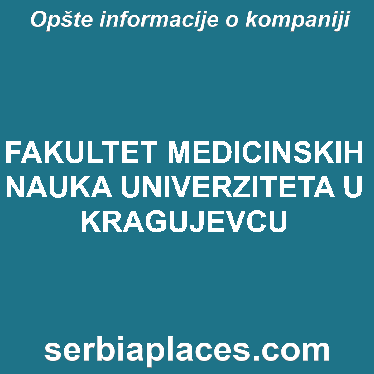 FAKULTET MEDICINSKIH NAUKA UNIVERZITETA U KRAGUJEVCU