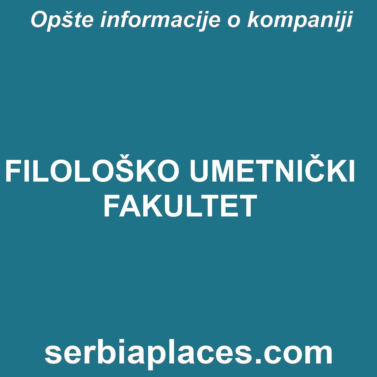 FILOLOŠKO UMETNIČKI FAKULTET