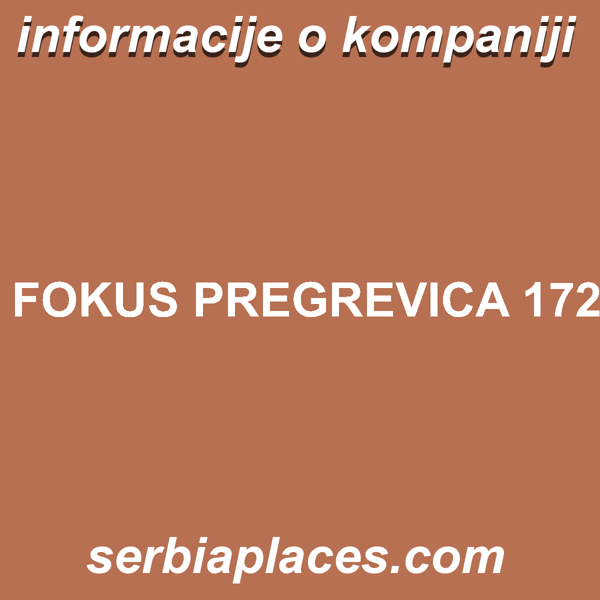FOKUS PREGREVICA 172