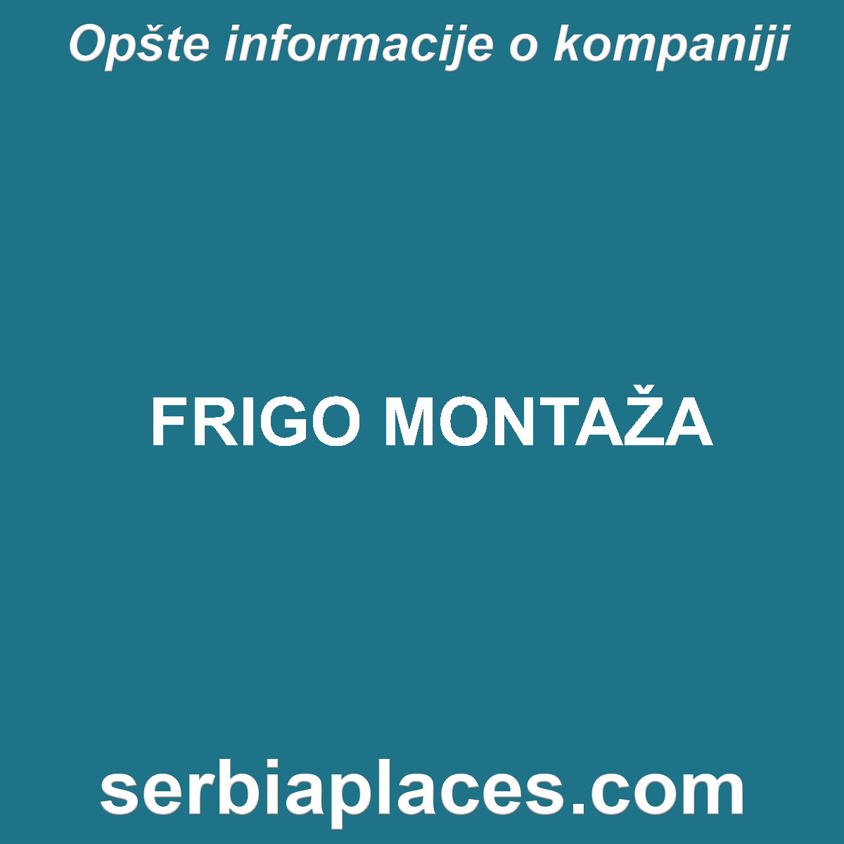 FRIGO MONTAŽA