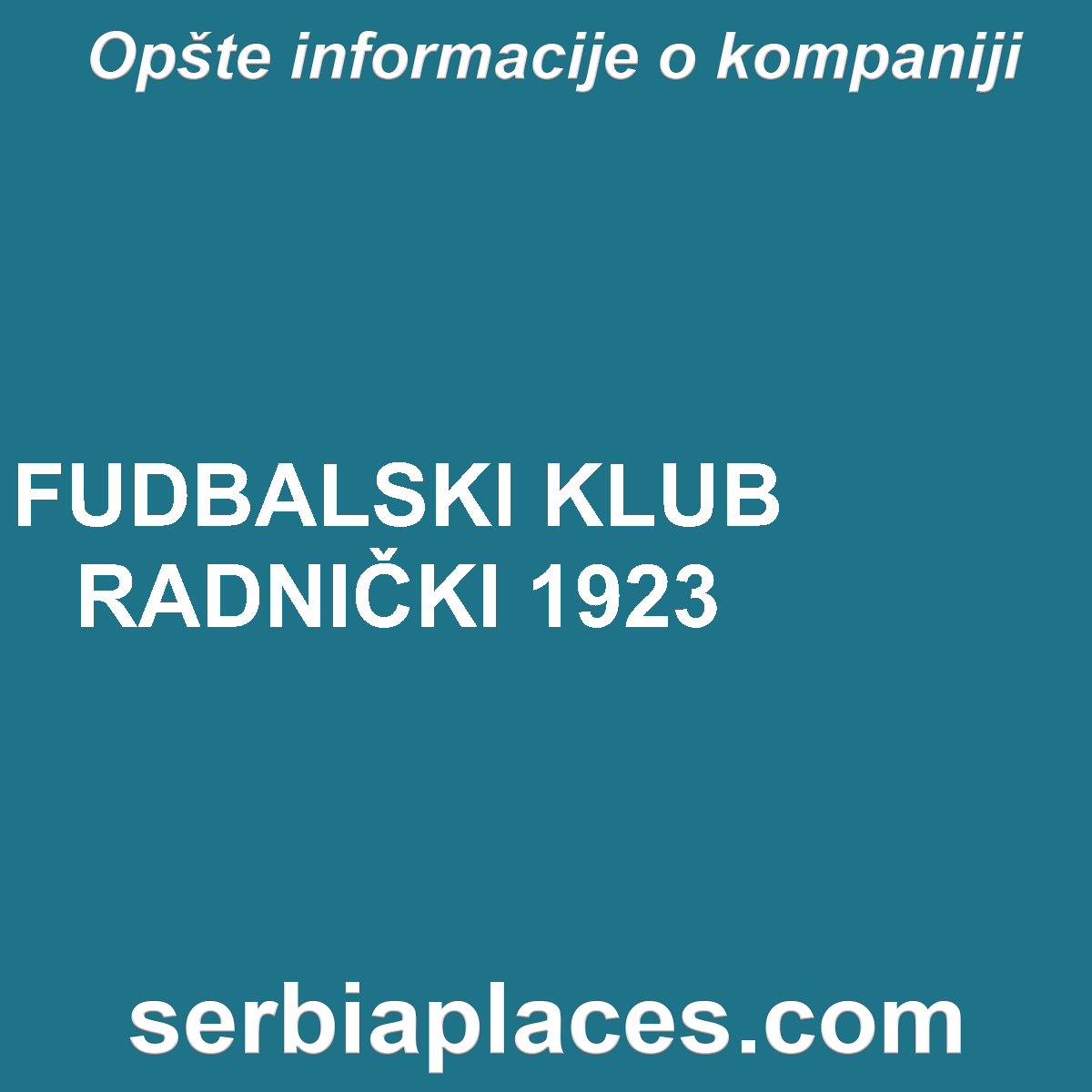 FUDBALSKI KLUB RADNIČKI 1923