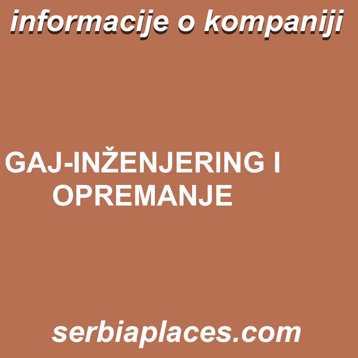 GAJ-INŽENJERING I OPREMANJE