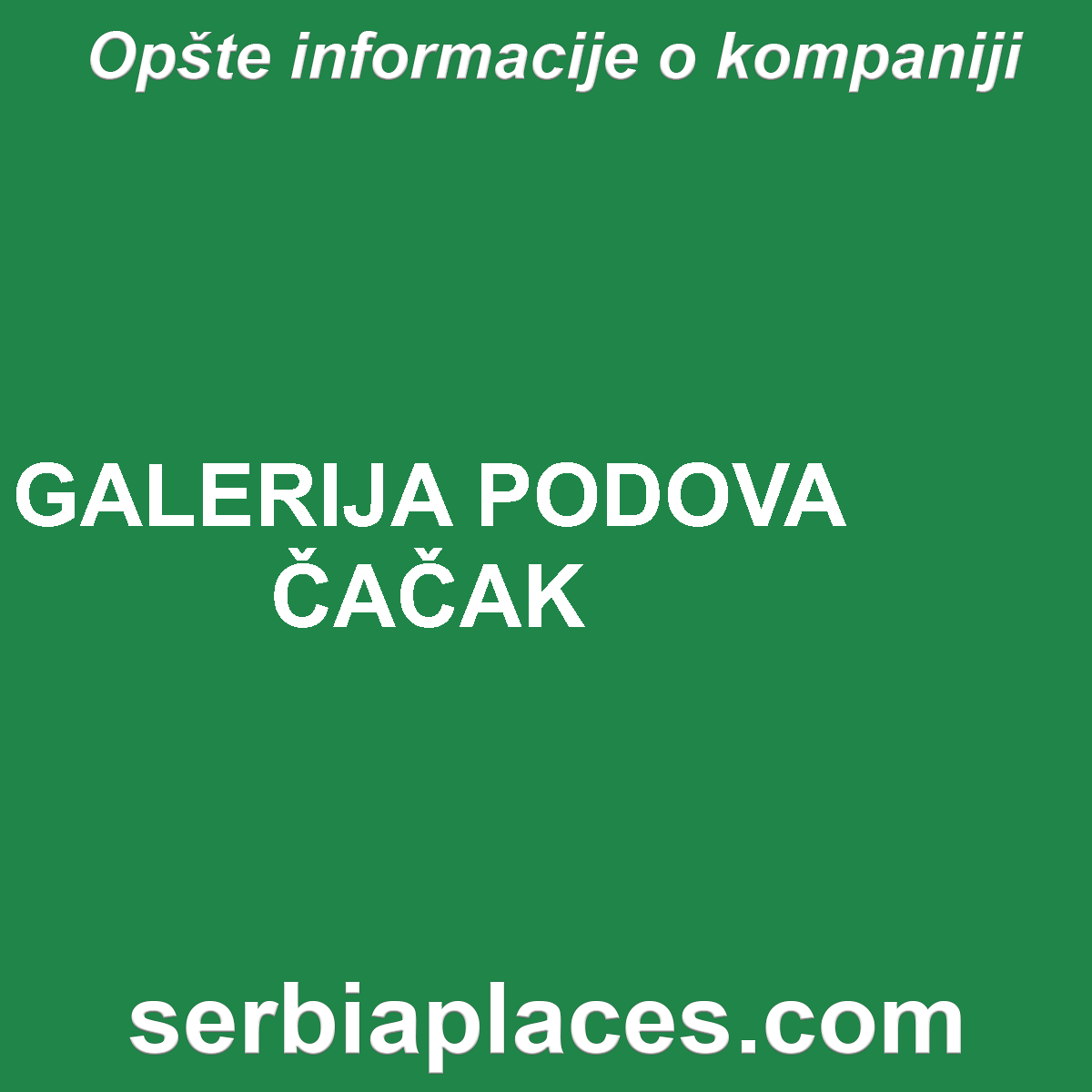 GALERIJA PODOVA ČAČAK