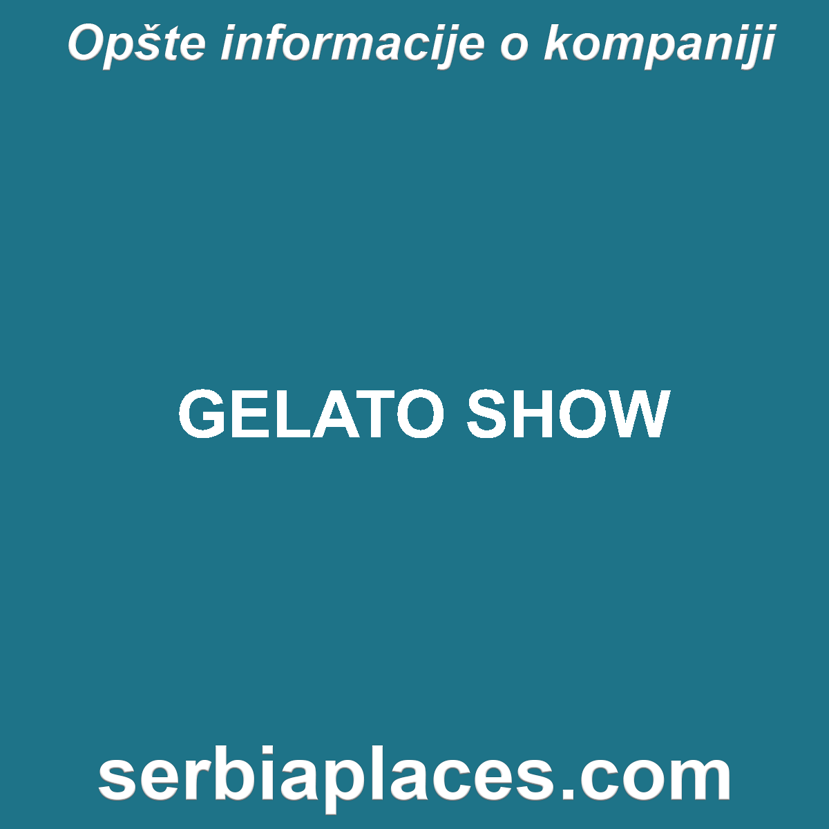 GELATO SHOW