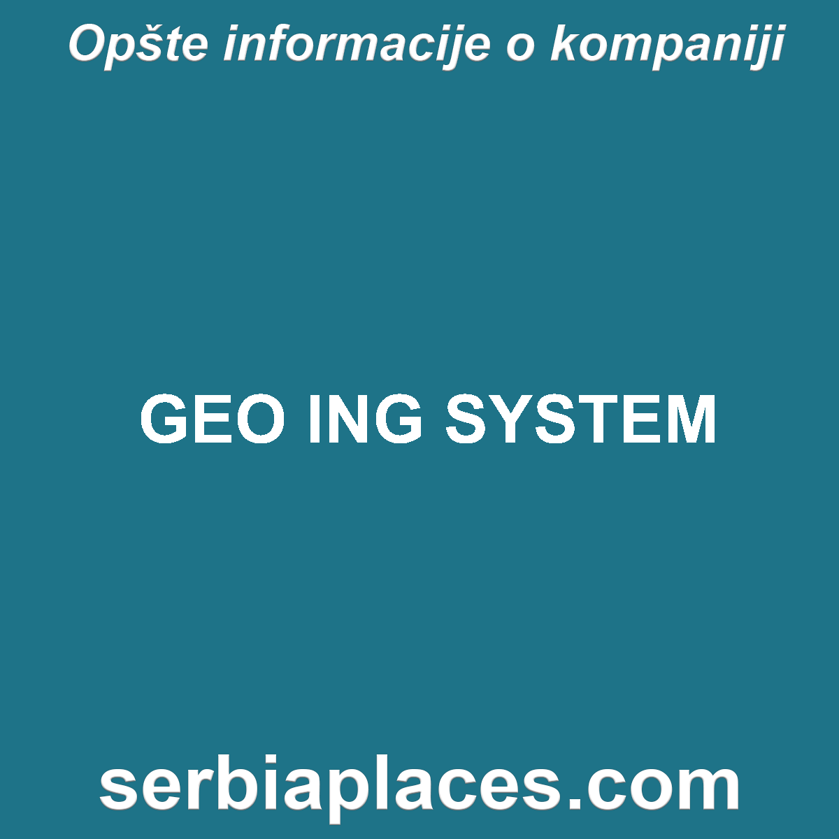 GEO ING SYSTEM