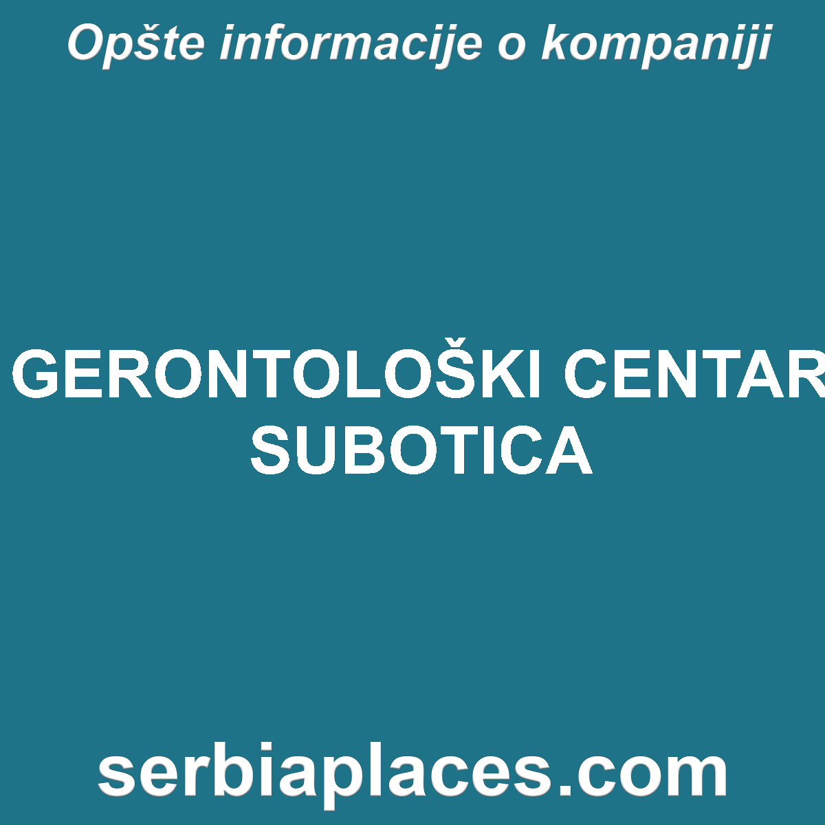 GERONTOLOŠKI CENTAR SUBOTICA