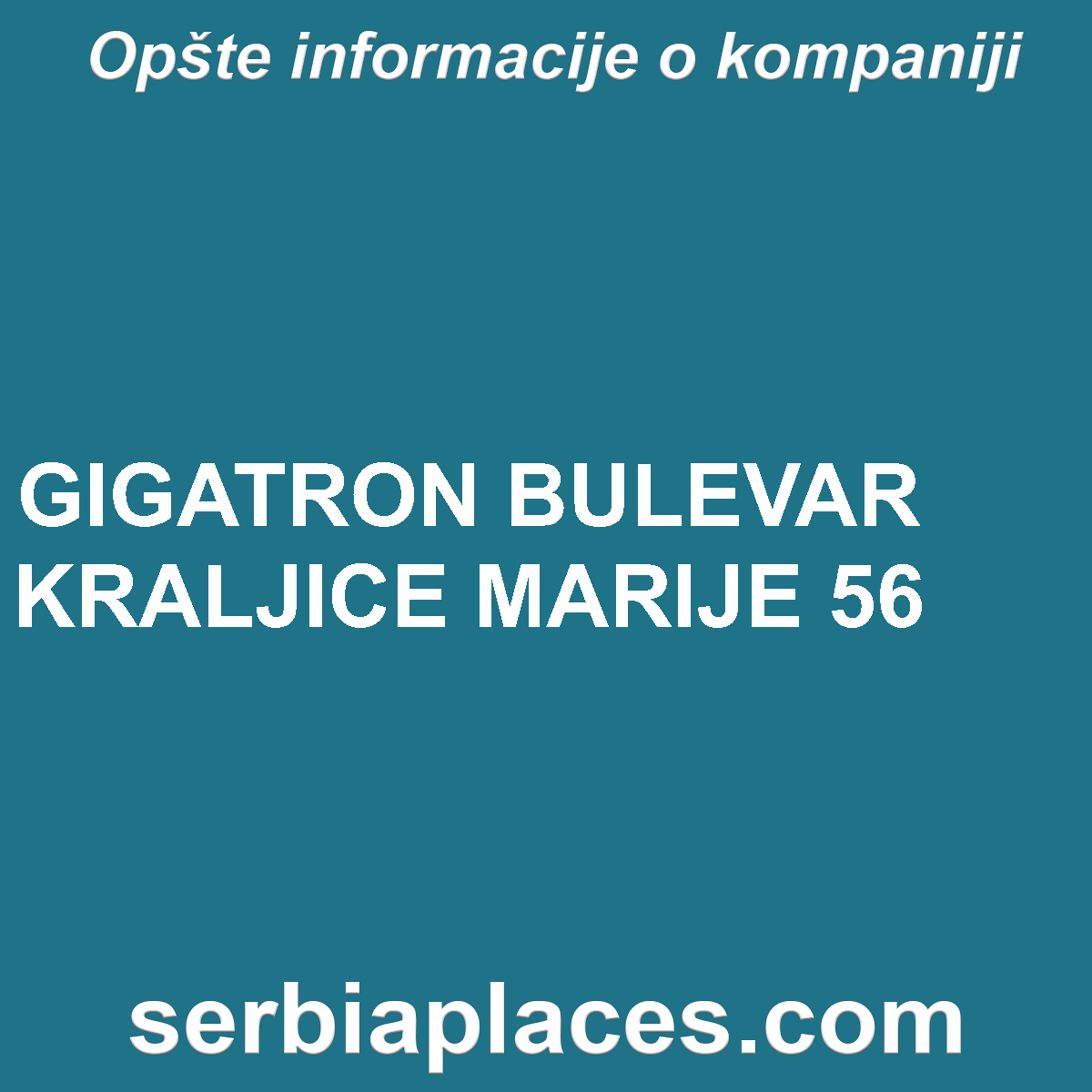 GIGATRON BULEVAR KRALJICE MARIJE 56