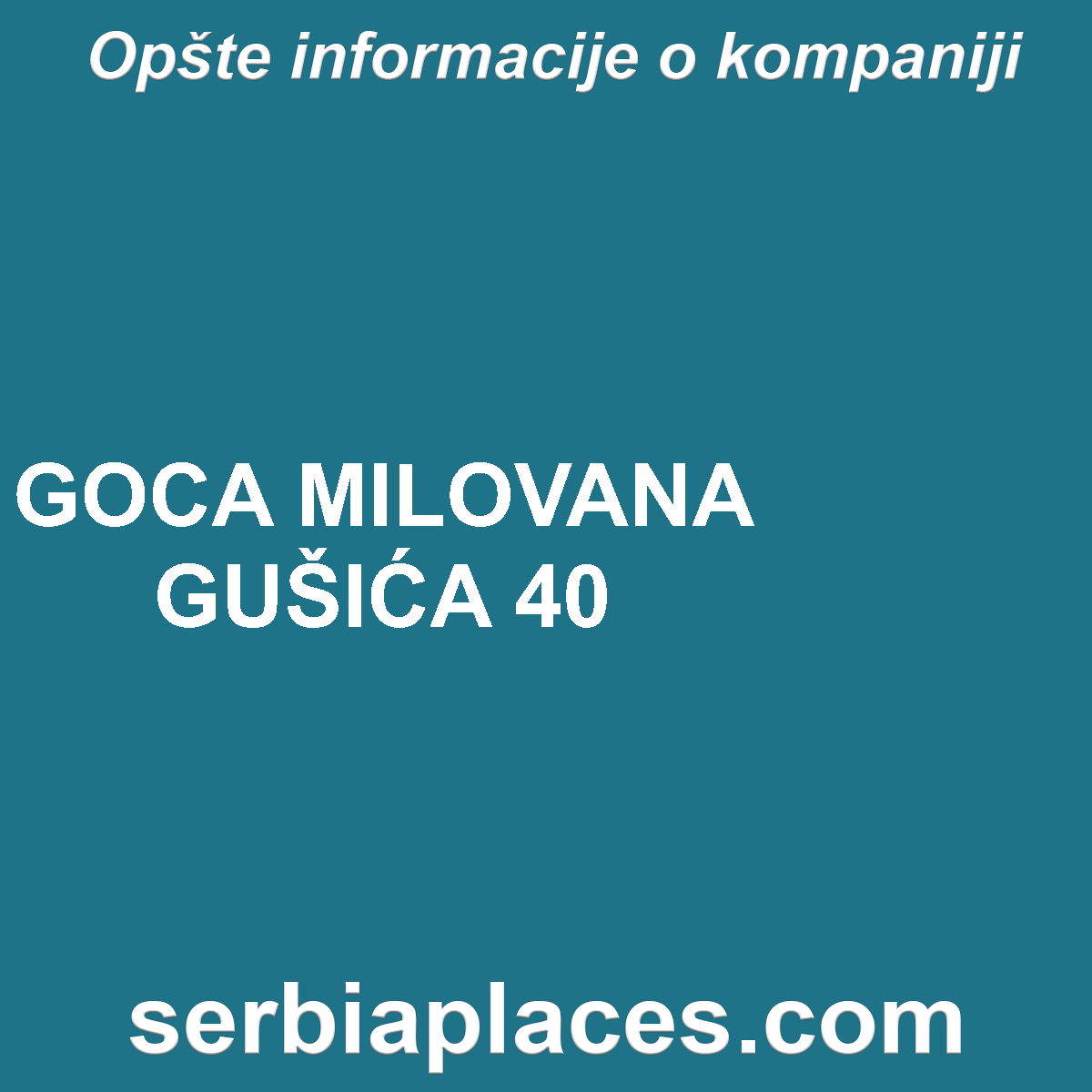 GOCA MILOVANA GUŠIĆA 40