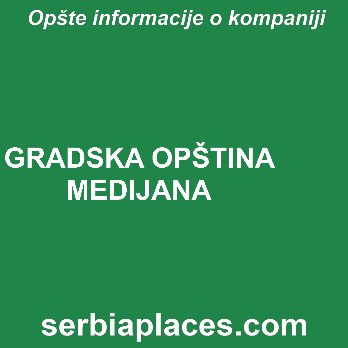 GRADSKA OPŠTINA MEDIJANA
