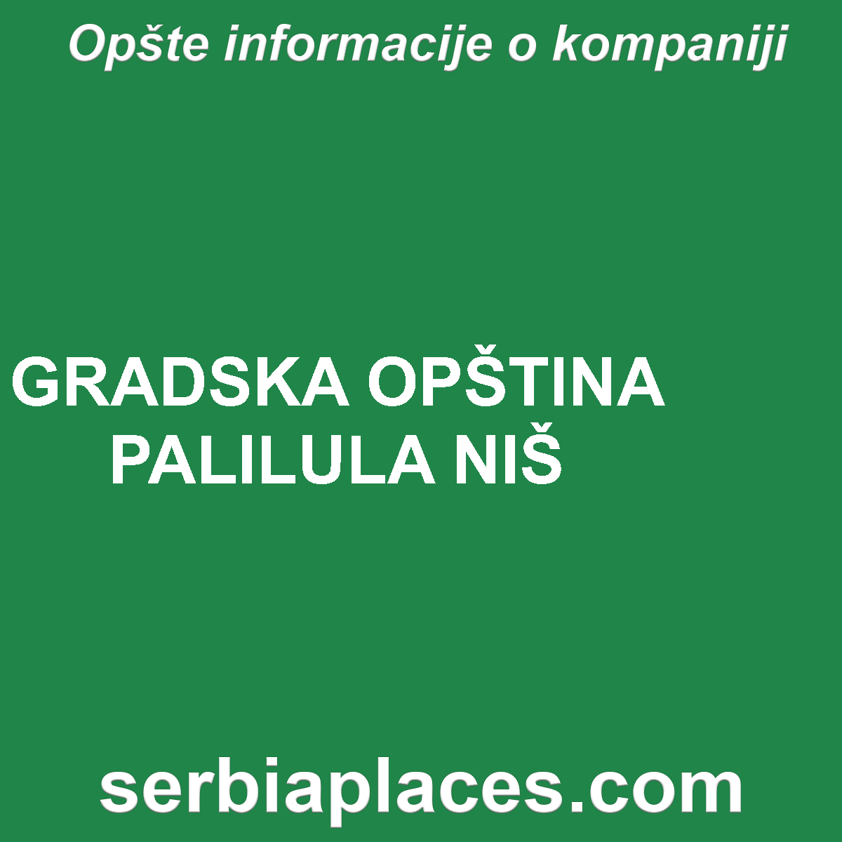 GRADSKA OPŠTINA PALILULA NIŠ
