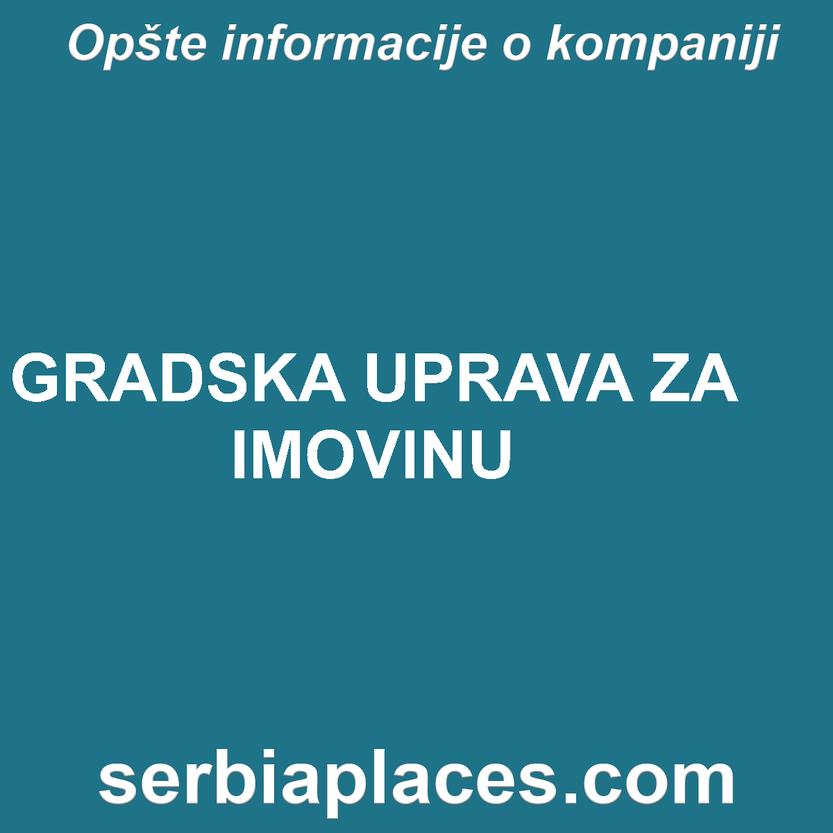 GRADSKA UPRAVA ZA IMOVINU