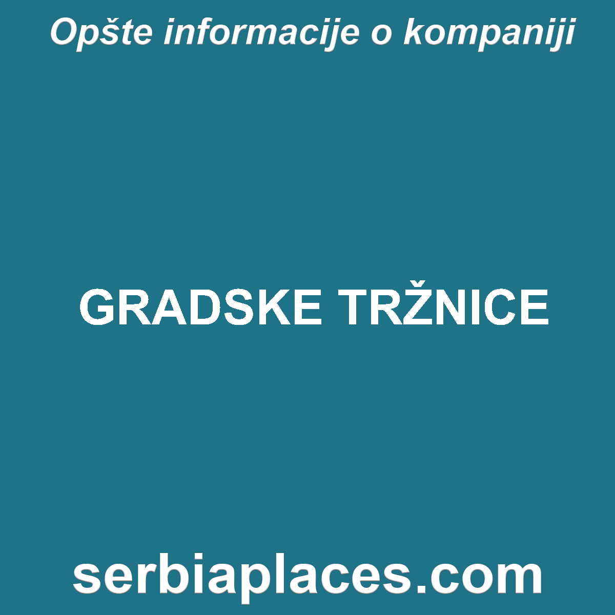 GRADSKE TRŽNICE