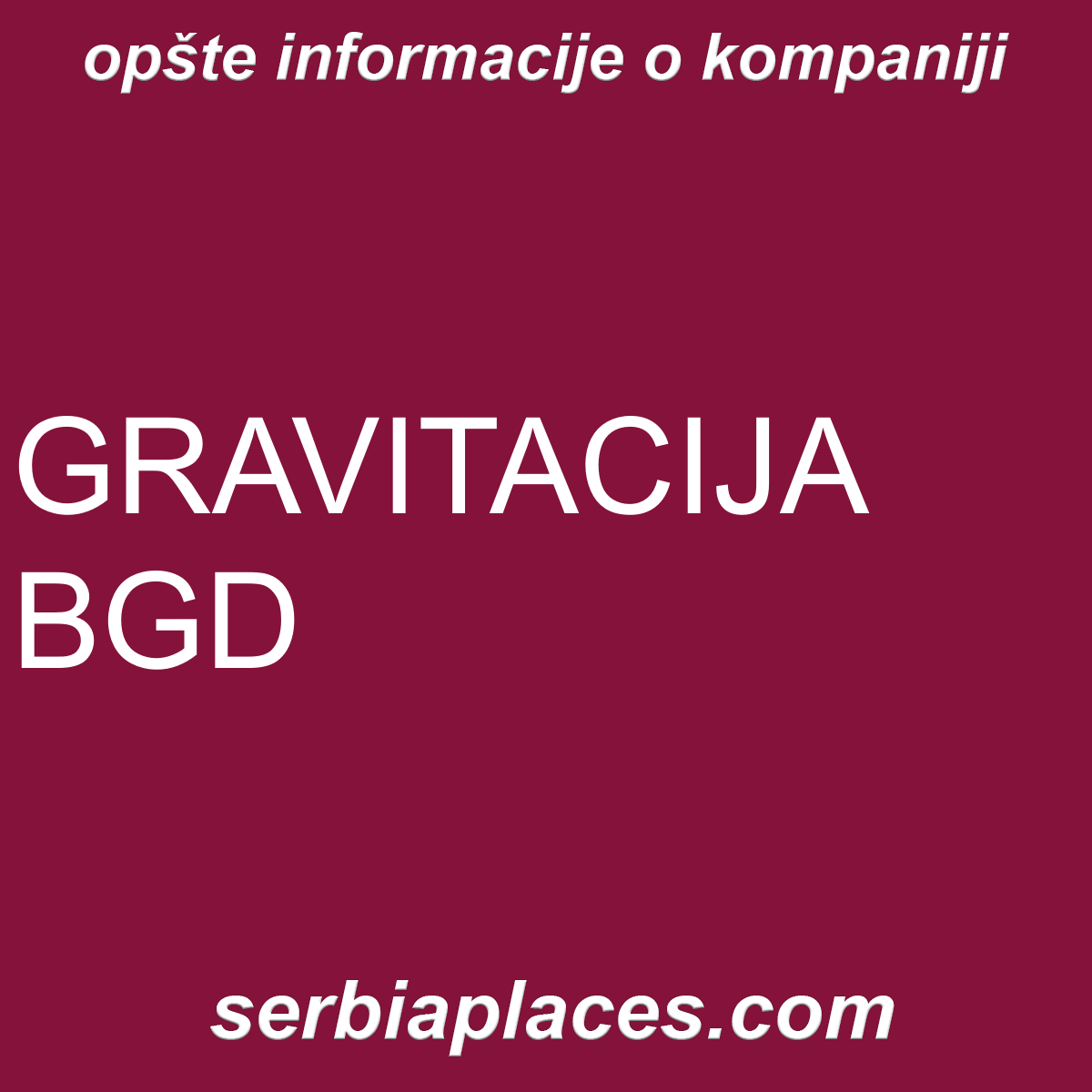 GRAVITACIJA BGD