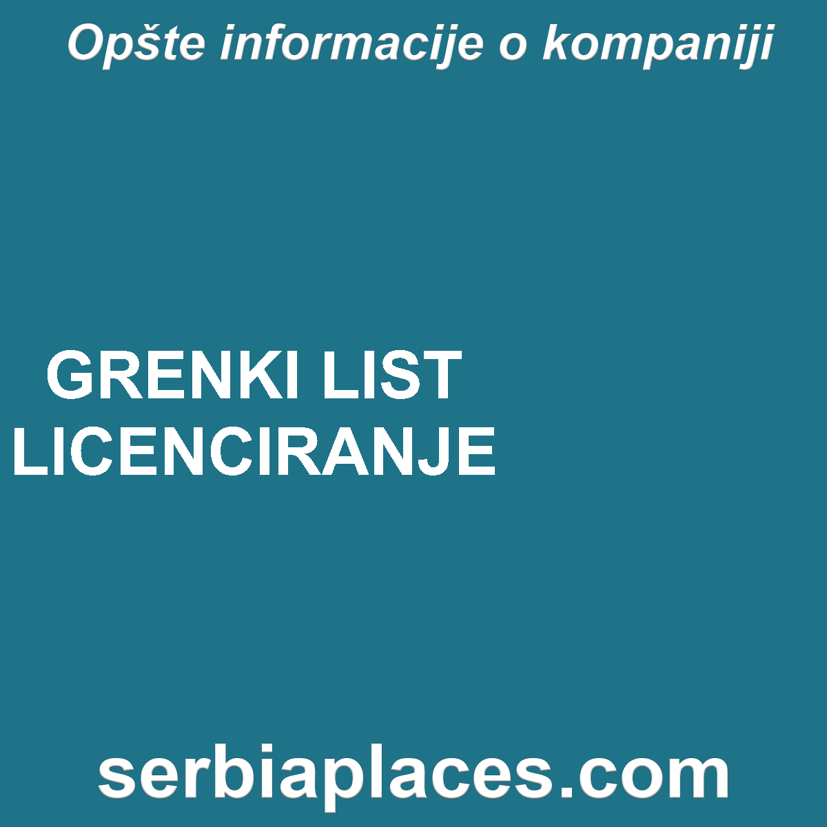 GRENKI LIST LICENCIRANJE