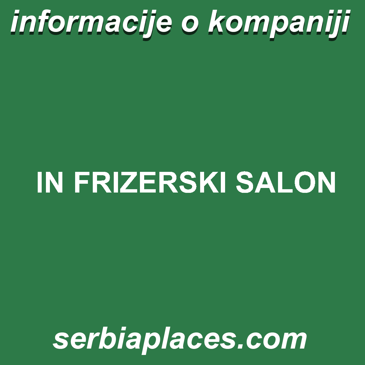 IN FRIZERSKI SALON