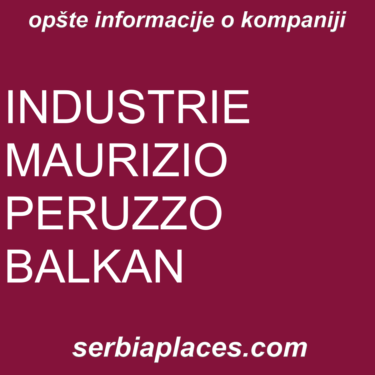 INDUSTRIE MAURIZIO PERUZZO BALKAN