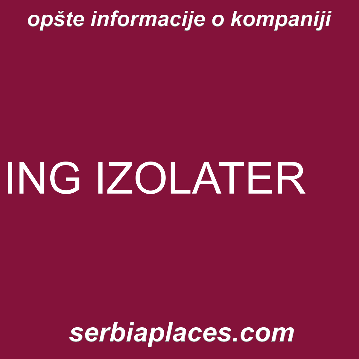 ING IZOLATER