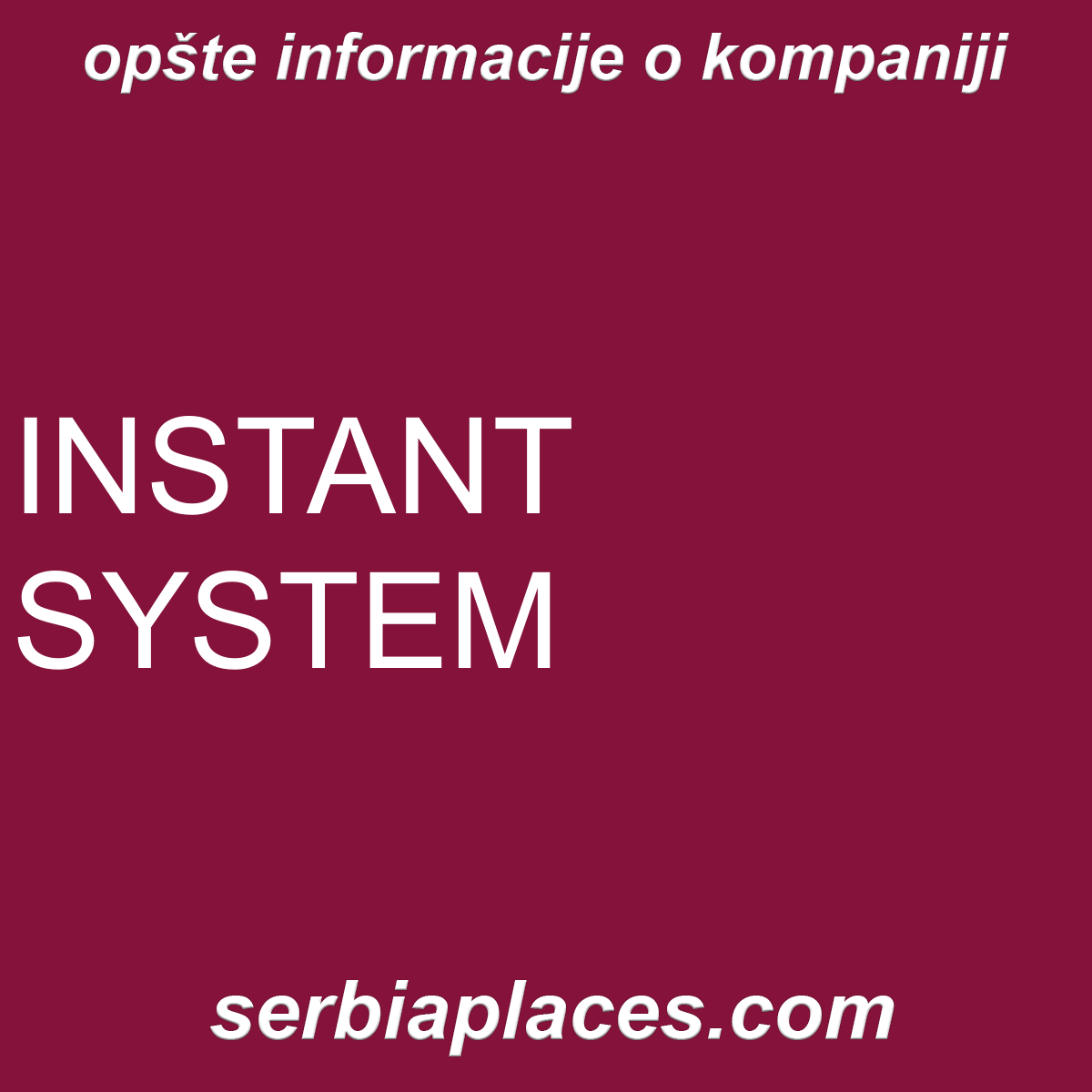 INSTANT SYSTEM