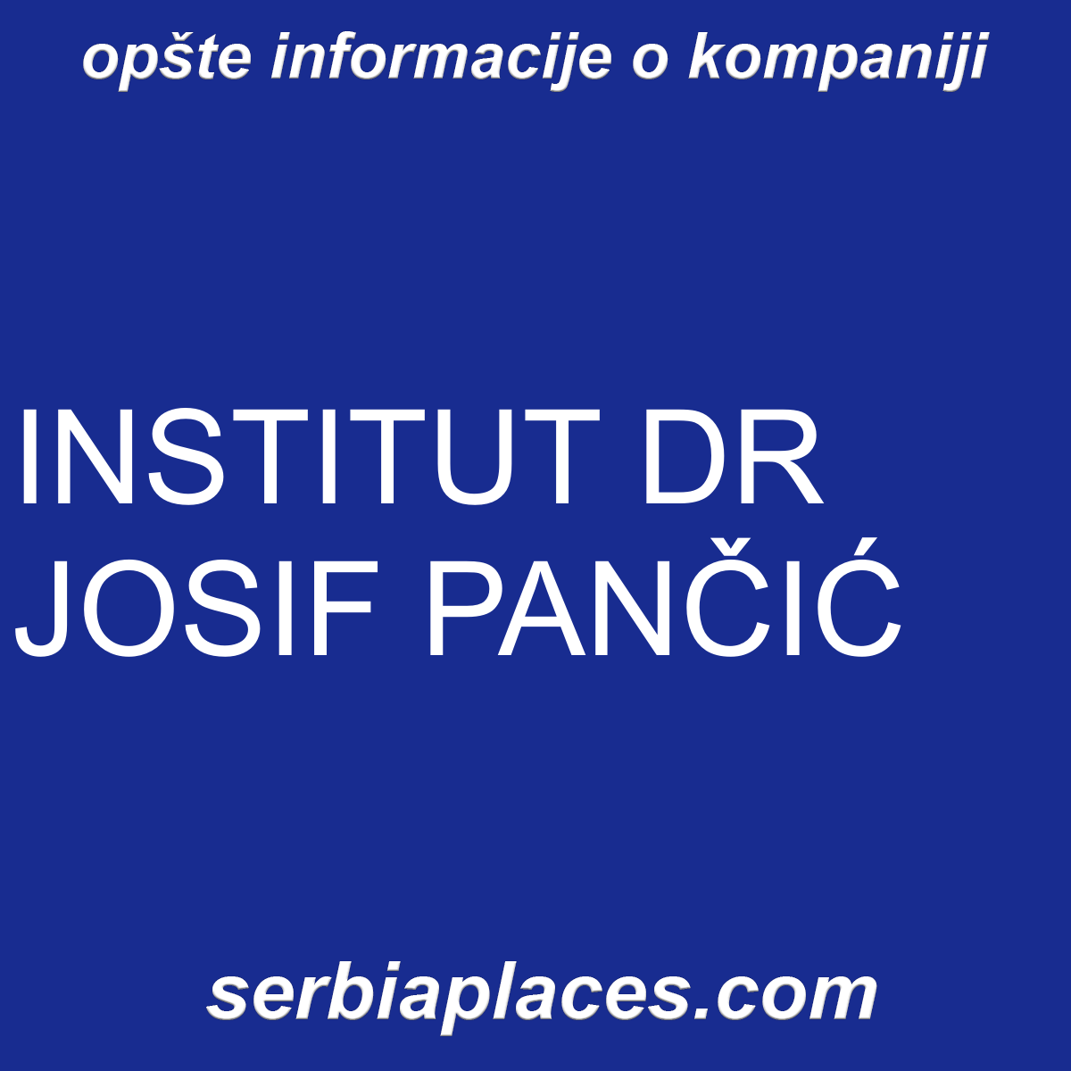 INSTITUT DR JOSIF PANČIĆ