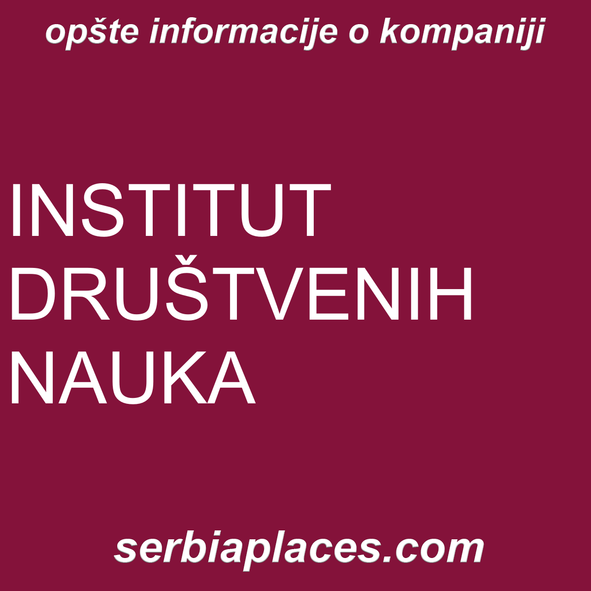 INSTITUT DRUŠTVENIH NAUKA