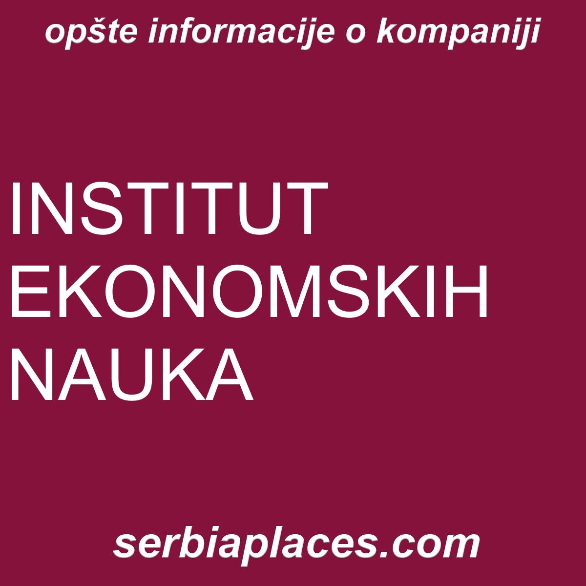 INSTITUT EKONOMSKIH NAUKA