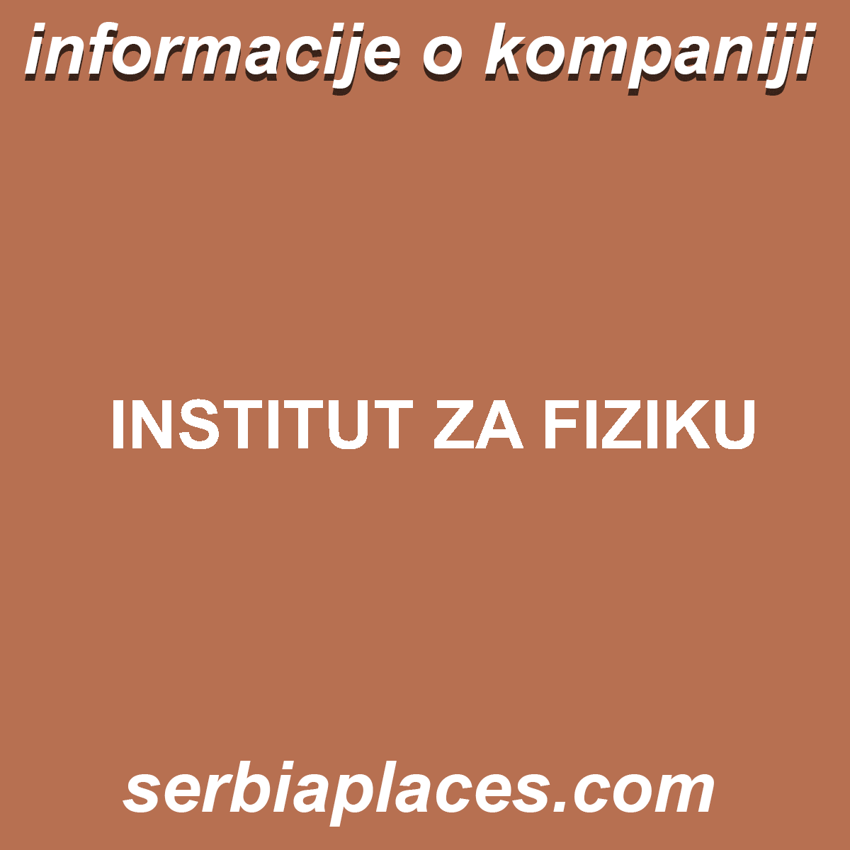 INSTITUT ZA FIZIKU