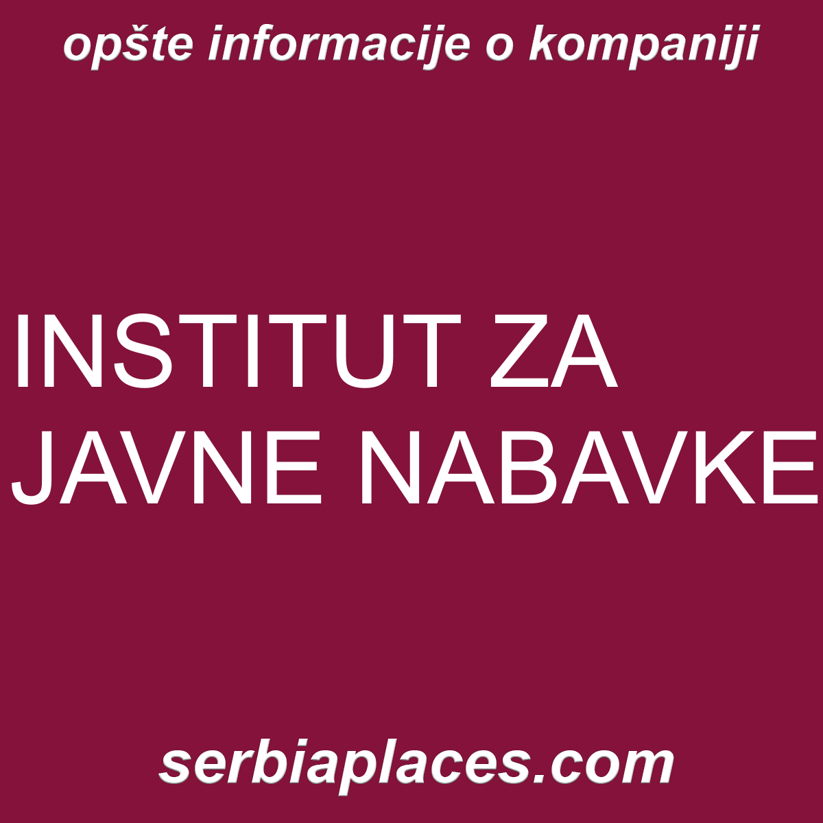 INSTITUT ZA JAVNE NABAVKE