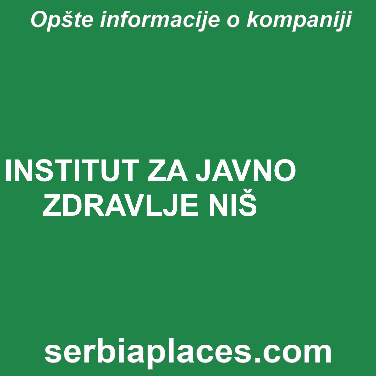 INSTITUT ZA JAVNO ZDRAVLJE NIŠ