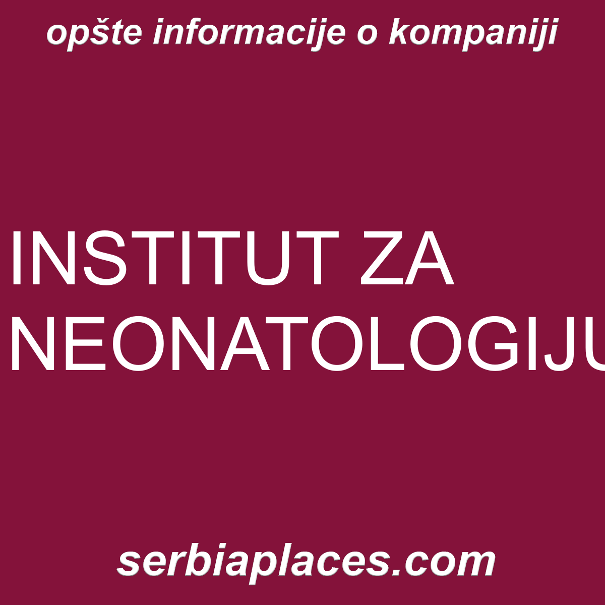INSTITUT ZA NEONATOLOGIJU