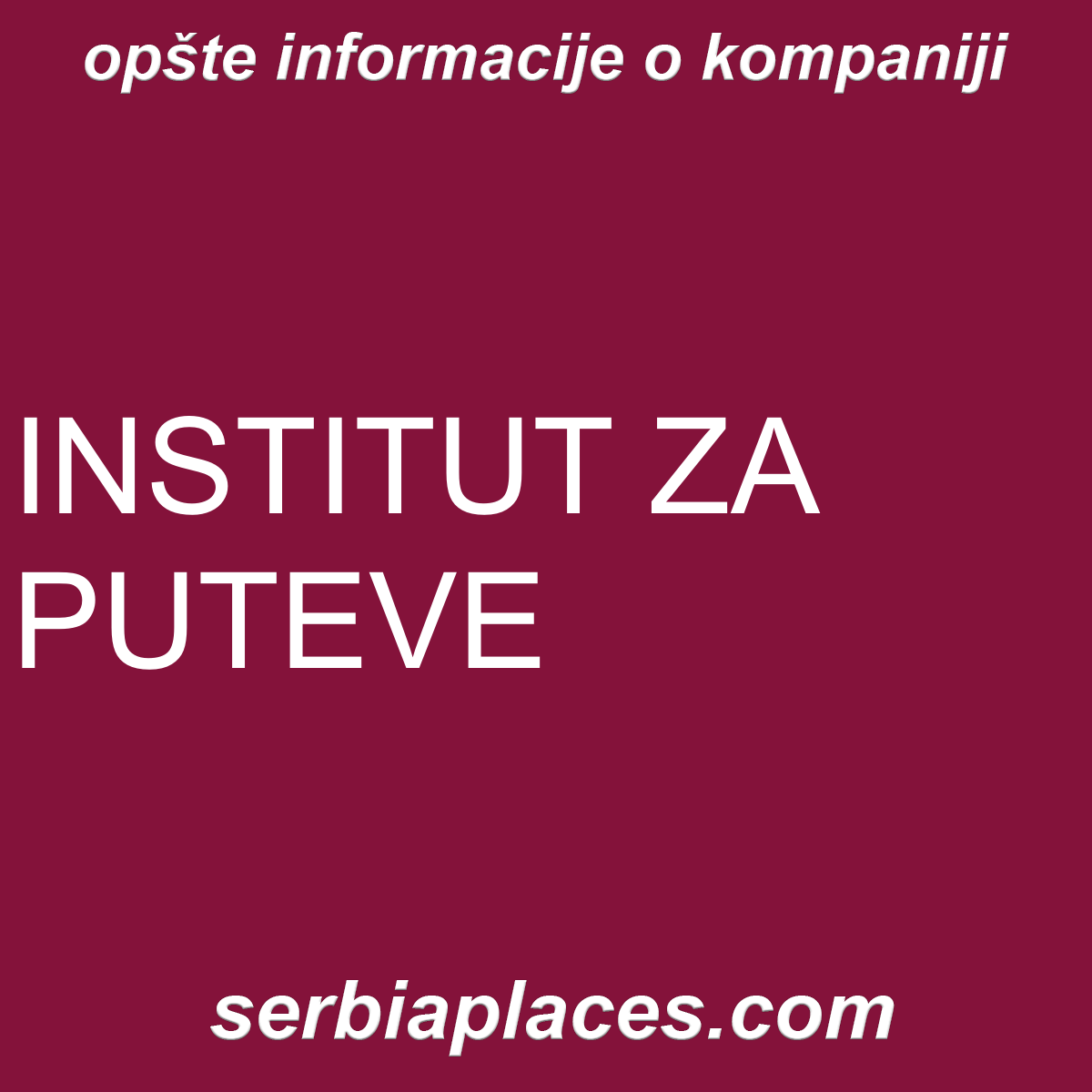 INSTITUT ZA PUTEVE