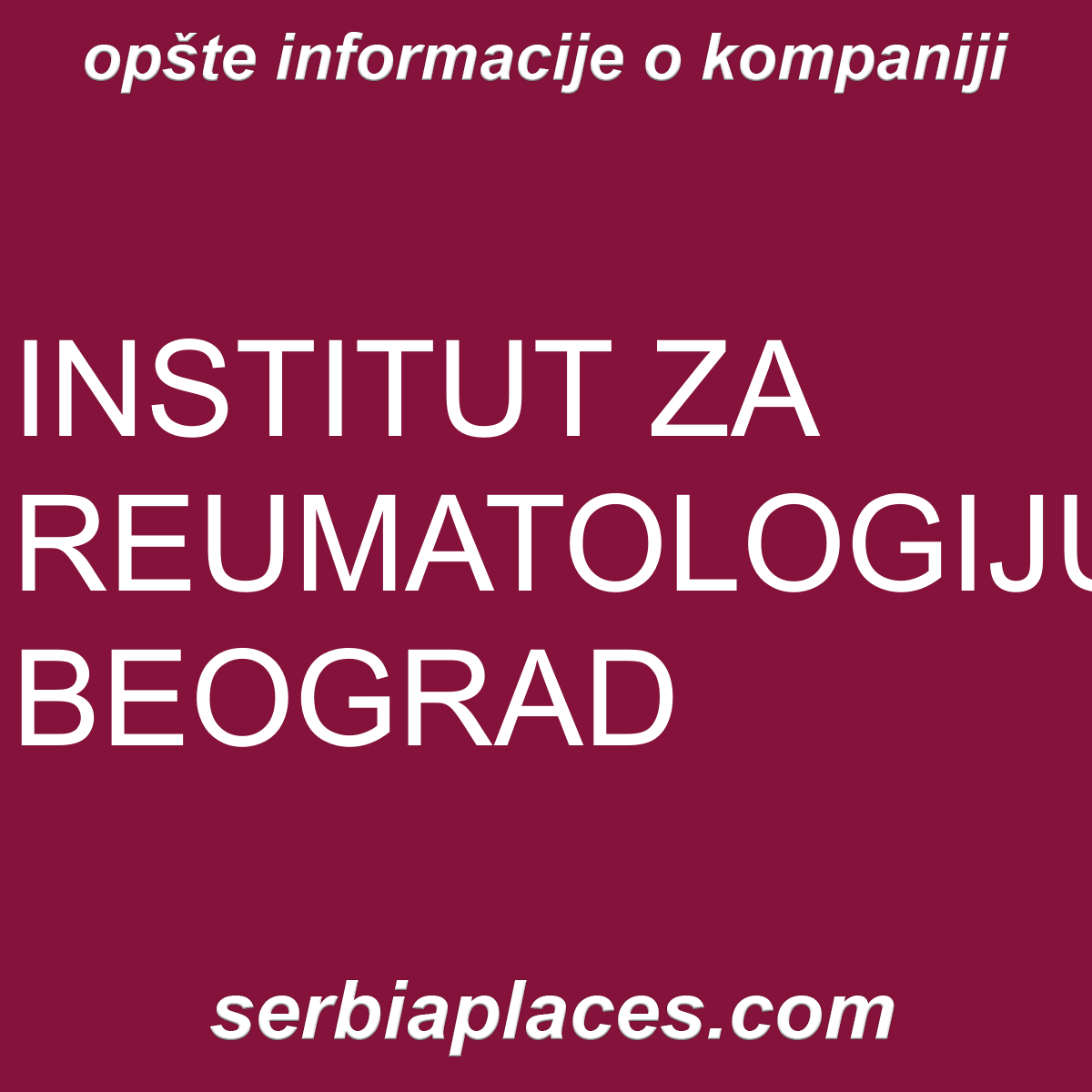 INSTITUT ZA REUMATOLOGIJU BEOGRAD