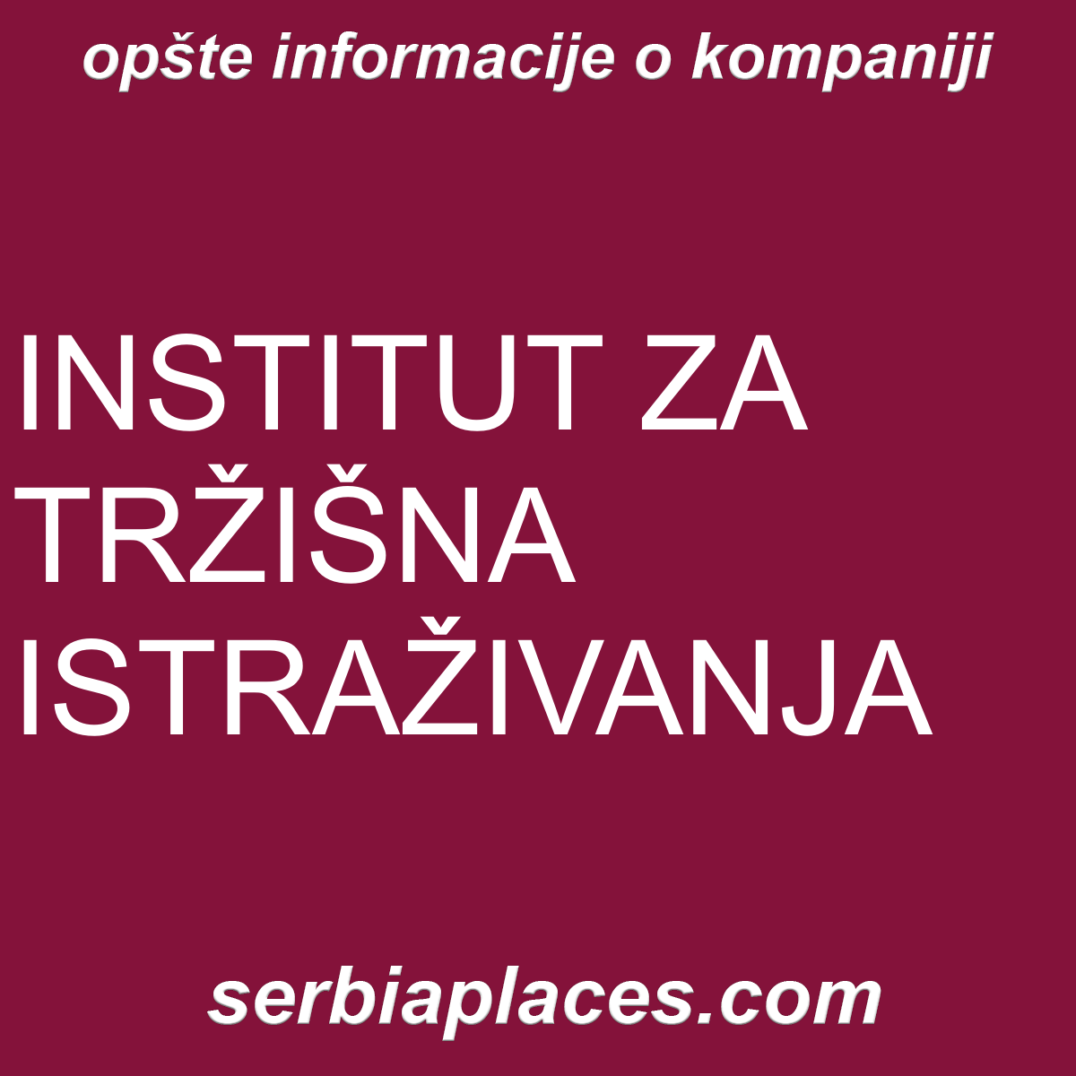 INSTITUT ZA TRŽIŠNA ISTRAŽIVANJA