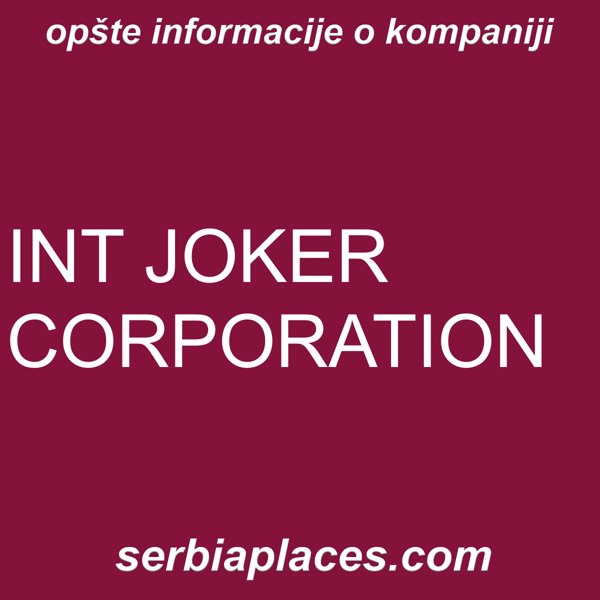 INT JOKER CORPORATION