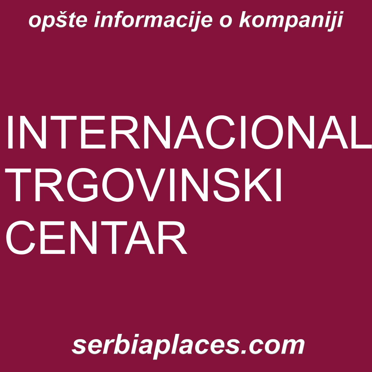 INTERNACIONALNI TRGOVINSKI CENTAR