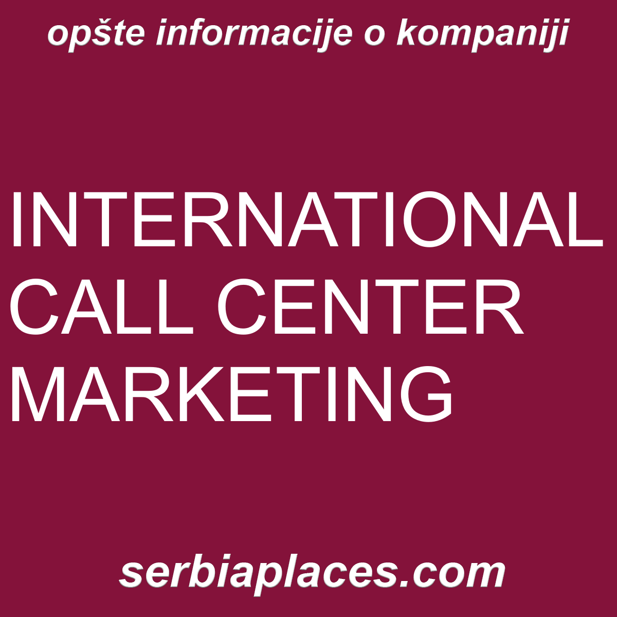 INTERNATIONAL CALL CENTER MARKETING