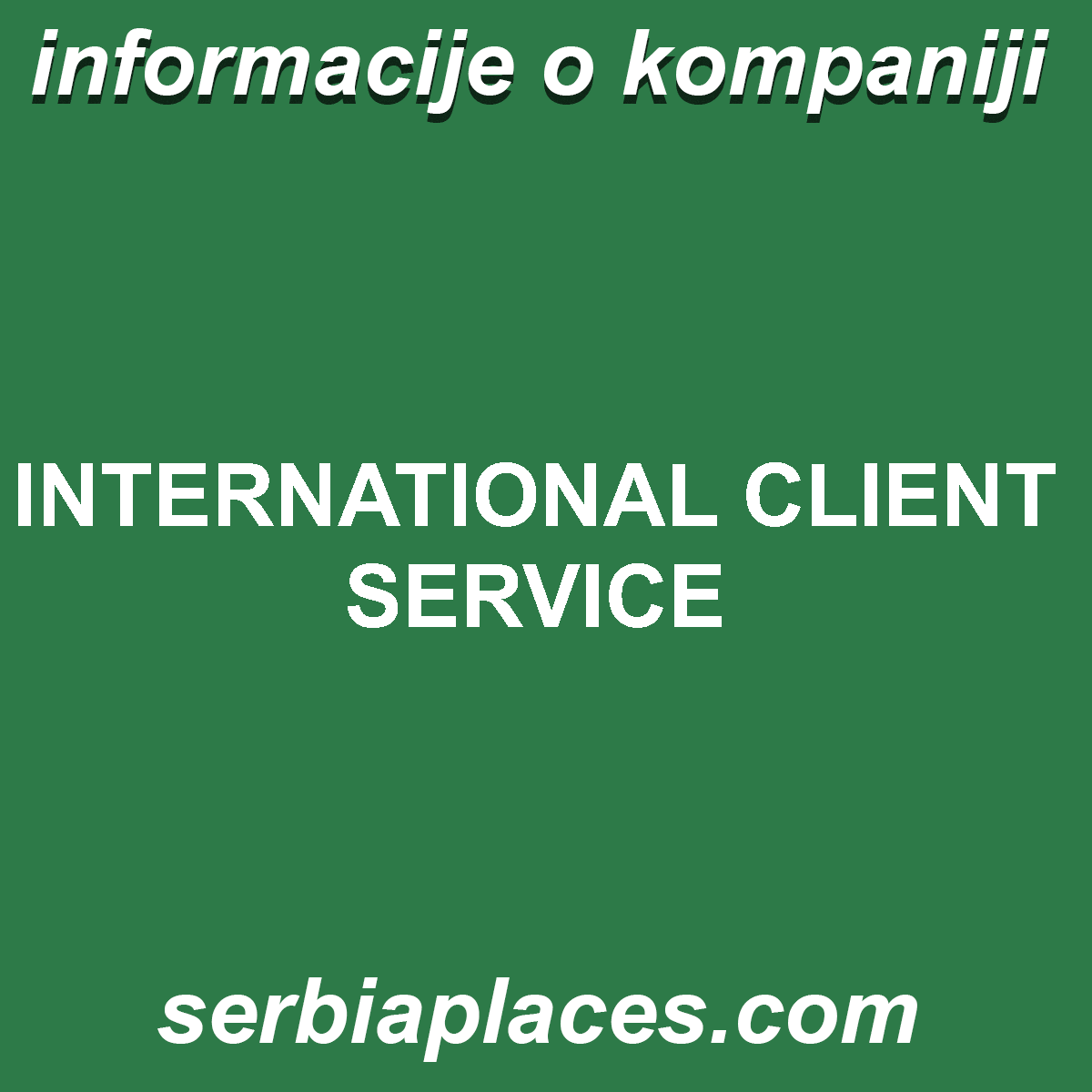 INTERNATIONAL CLIENT SERVICE