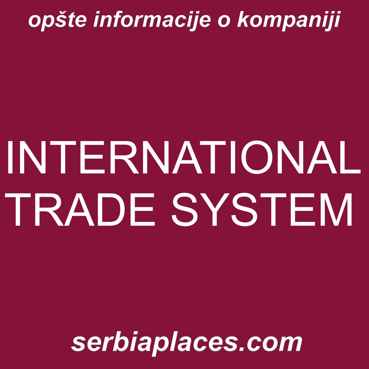 INTERNATIONAL TRADE SYSTEM