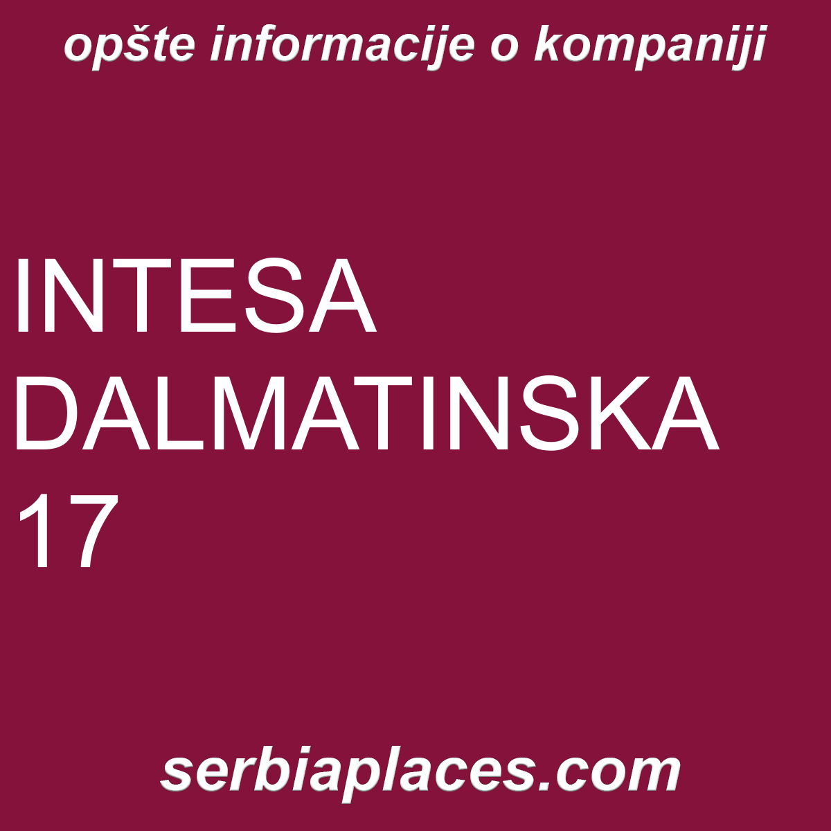 INTESA DALMATINSKA 17