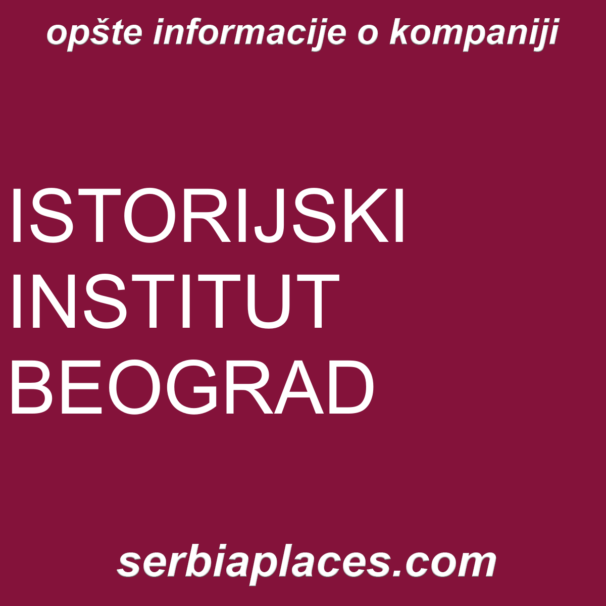ISTORIJSKI INSTITUT BEOGRAD