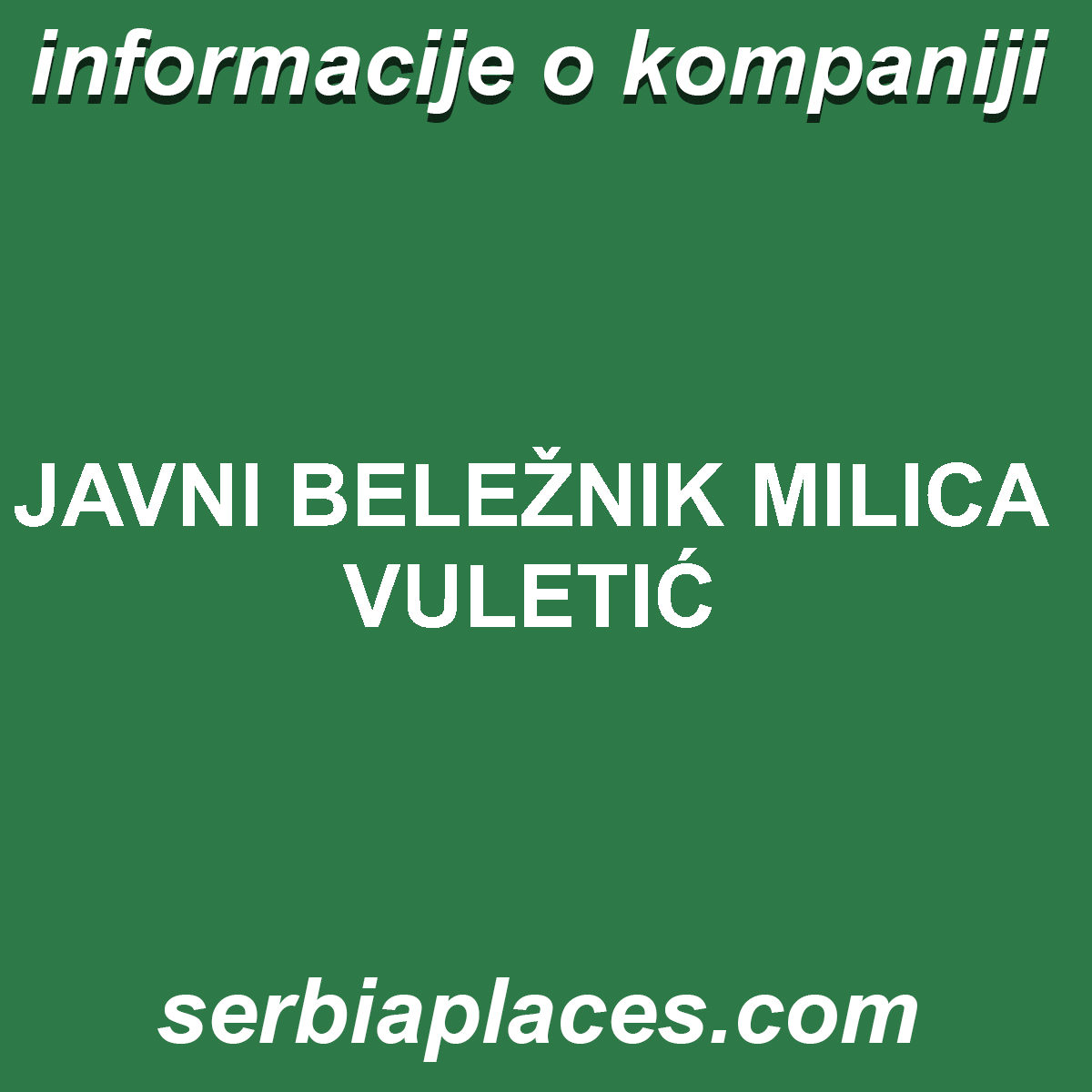 JAVNI BELEŽNIK MILICA VULETIĆ