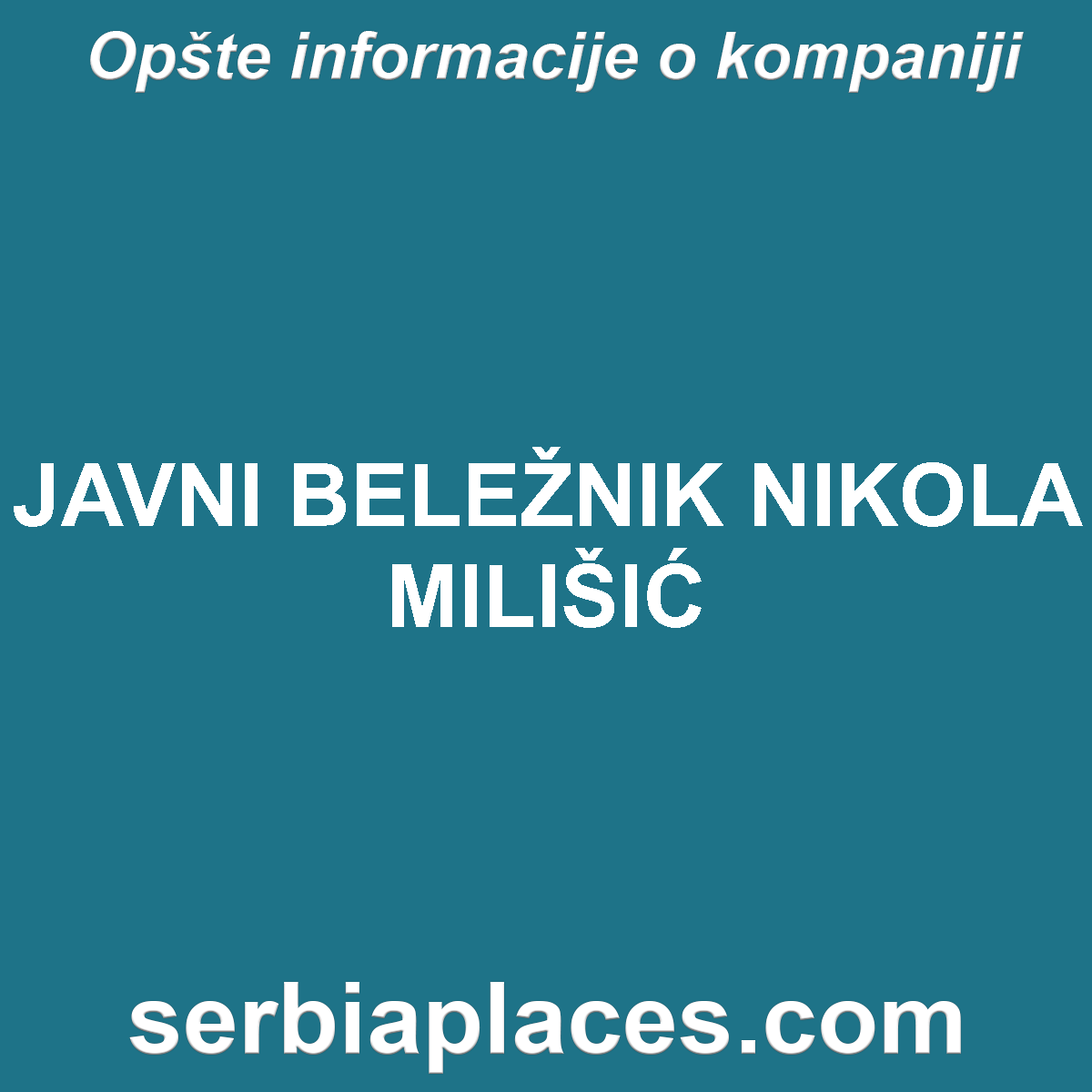 JAVNI BELEŽNIK NIKOLA MILIŠIĆ