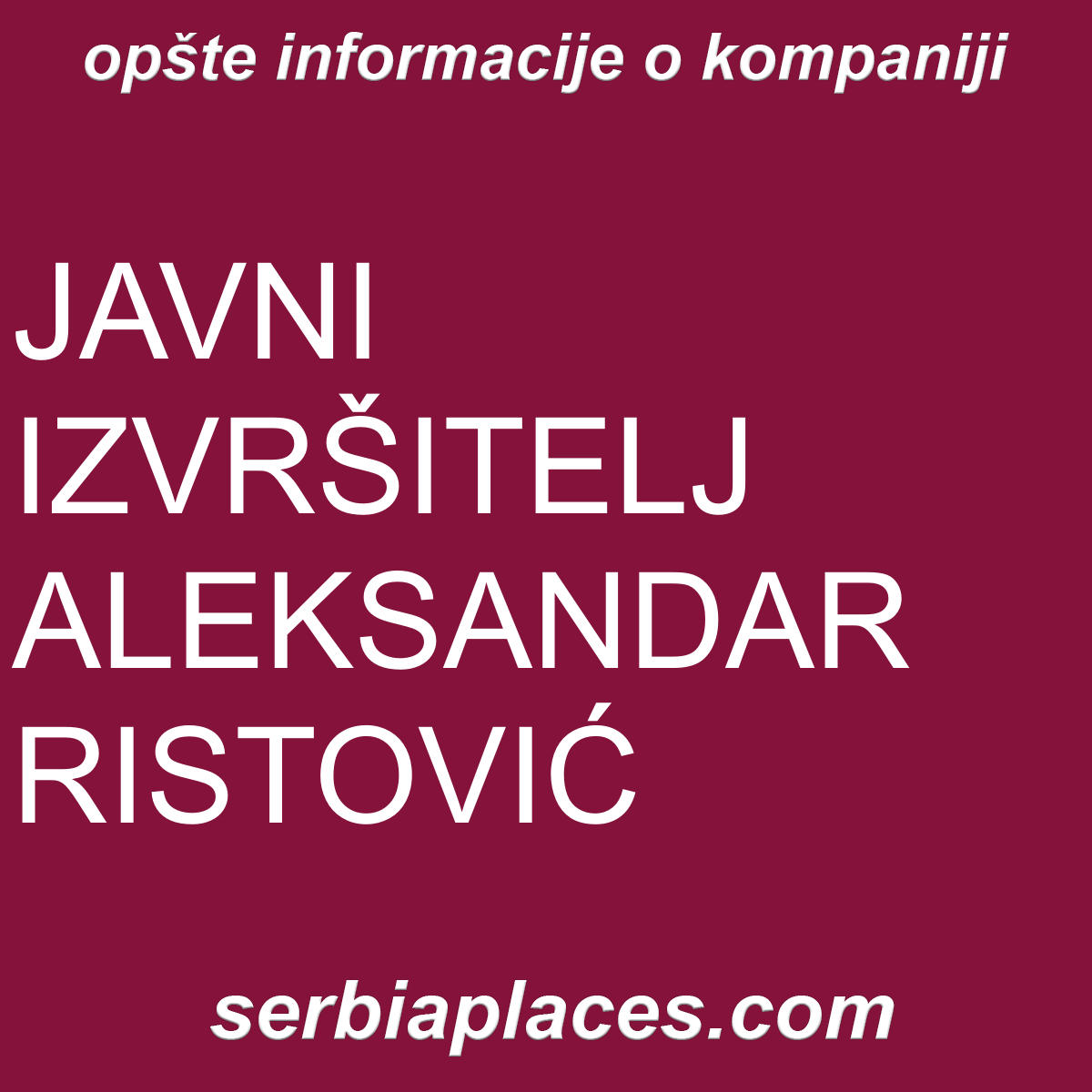 JAVNI IZVRŠITELJ ALEKSANDAR RISTOVIĆ