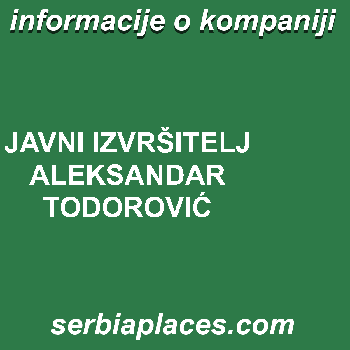 JAVNI IZVRŠITELJ ALEKSANDAR TODOROVIĆ