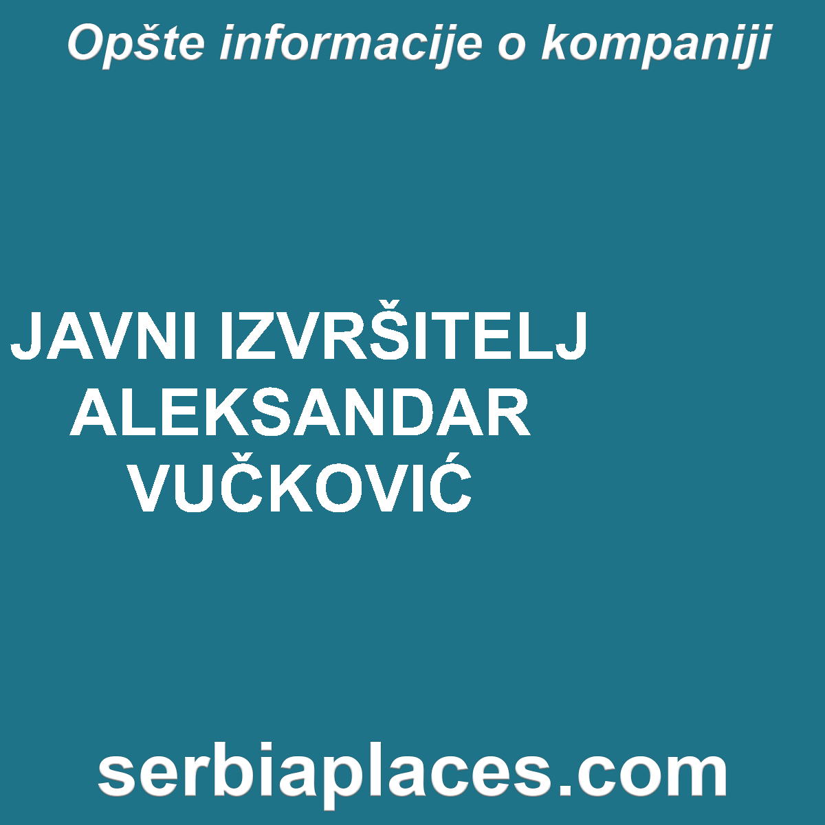 JAVNI IZVRŠITELJ ALEKSANDAR VUČKOVIĆ