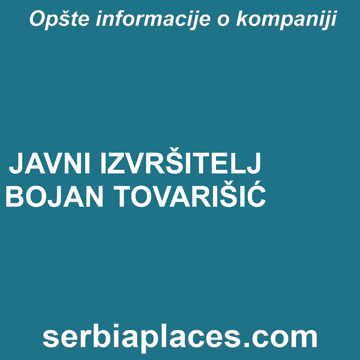 JAVNI IZVRŠITELJ BOJAN TOVARIŠIĆ