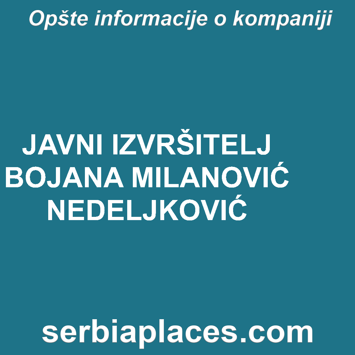 JAVNI IZVRŠITELJ BOJANA MILANOVIĆ NEDELJKOVIĆ
