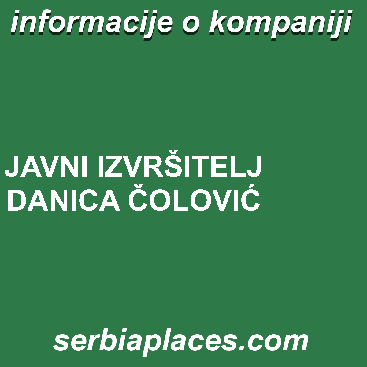 JAVNI IZVRŠITELJ DANICA ČOLOVIĆ