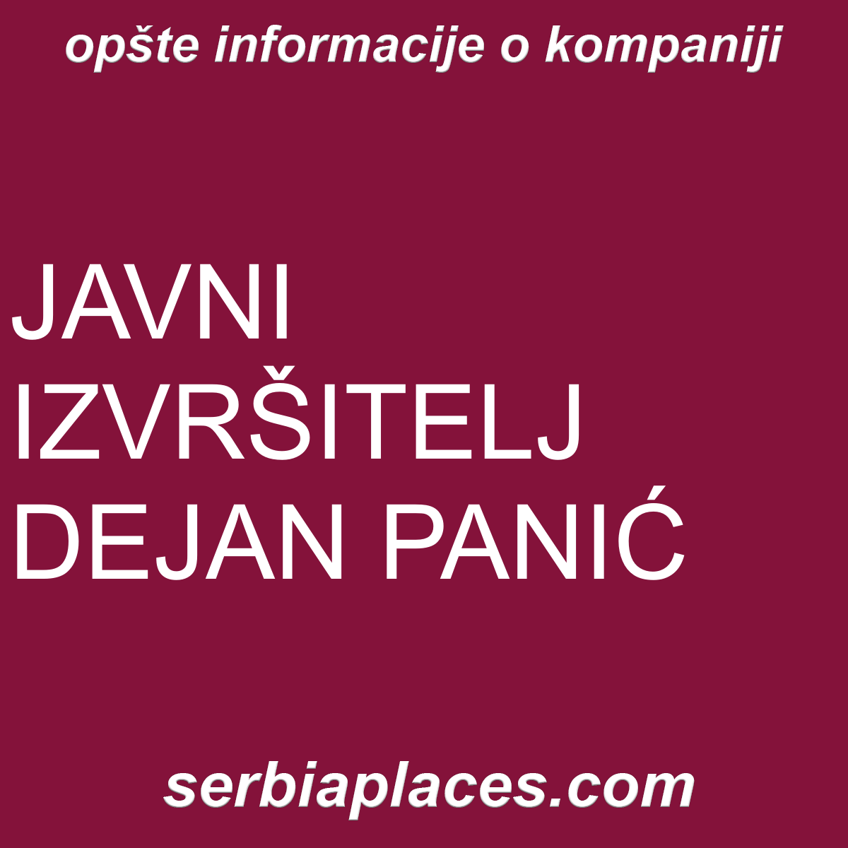 JAVNI IZVRŠITELJ DEJAN PANIĆ